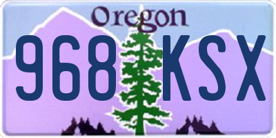 OR license plate 968KSX
