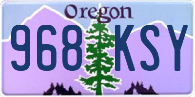 OR license plate 968KSY