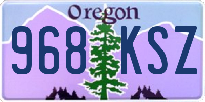 OR license plate 968KSZ