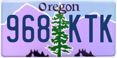 OR license plate 968KTK