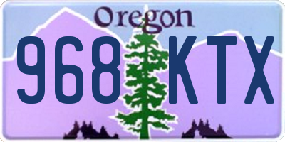 OR license plate 968KTX