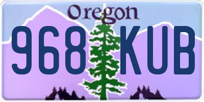 OR license plate 968KUB
