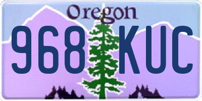 OR license plate 968KUC