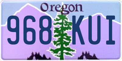 OR license plate 968KUI