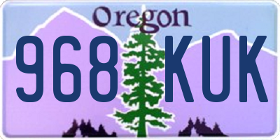 OR license plate 968KUK