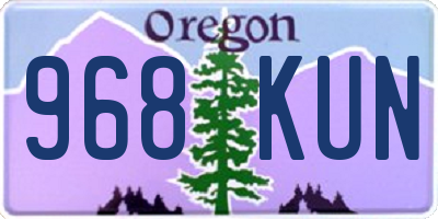 OR license plate 968KUN