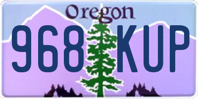 OR license plate 968KUP