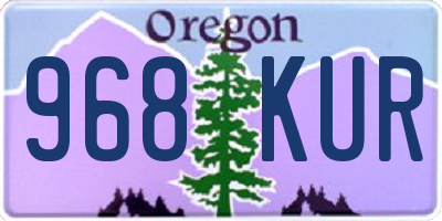 OR license plate 968KUR