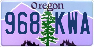 OR license plate 968KWA