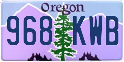 OR license plate 968KWB
