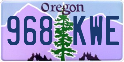 OR license plate 968KWE