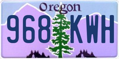 OR license plate 968KWH