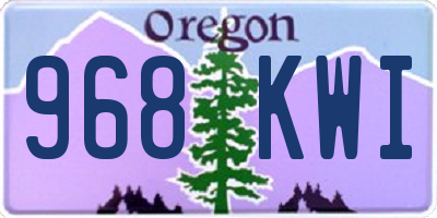 OR license plate 968KWI