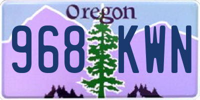 OR license plate 968KWN