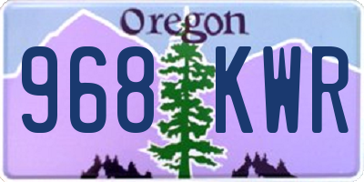 OR license plate 968KWR