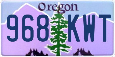 OR license plate 968KWT