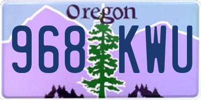 OR license plate 968KWU