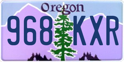 OR license plate 968KXR