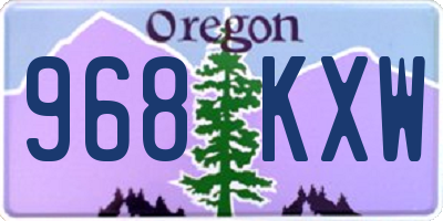 OR license plate 968KXW
