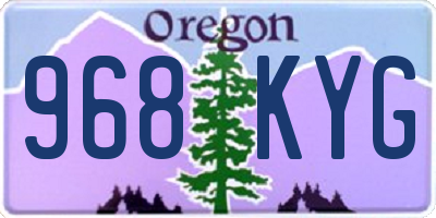 OR license plate 968KYG