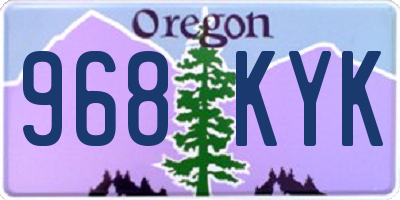 OR license plate 968KYK