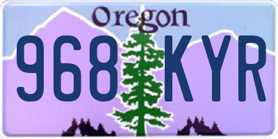 OR license plate 968KYR