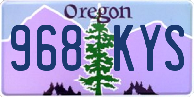 OR license plate 968KYS