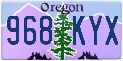 OR license plate 968KYX