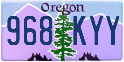 OR license plate 968KYY