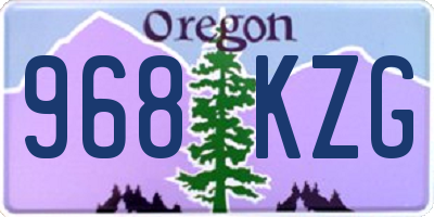 OR license plate 968KZG