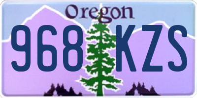 OR license plate 968KZS