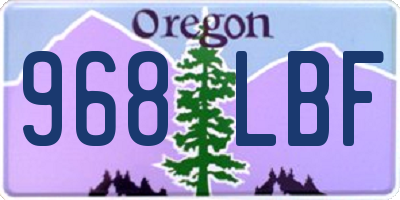OR license plate 968LBF