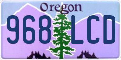 OR license plate 968LCD