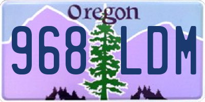 OR license plate 968LDM