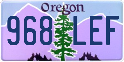 OR license plate 968LEF