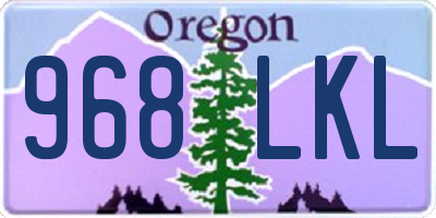OR license plate 968LKL
