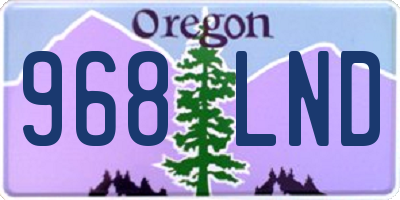 OR license plate 968LND