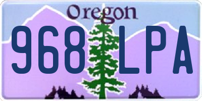 OR license plate 968LPA
