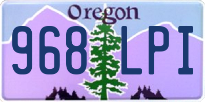 OR license plate 968LPI