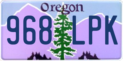 OR license plate 968LPK