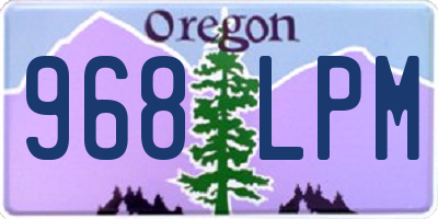 OR license plate 968LPM