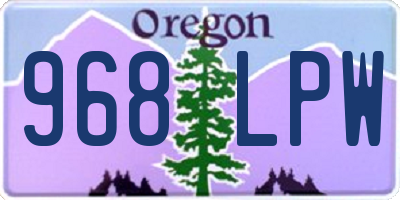 OR license plate 968LPW