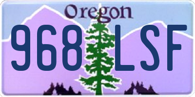 OR license plate 968LSF