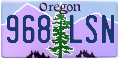 OR license plate 968LSN