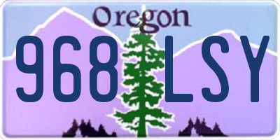 OR license plate 968LSY