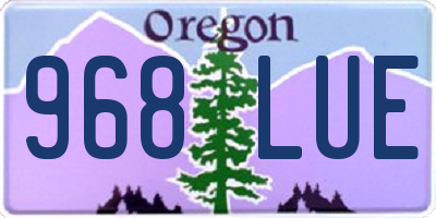 OR license plate 968LUE