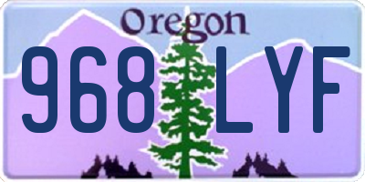 OR license plate 968LYF