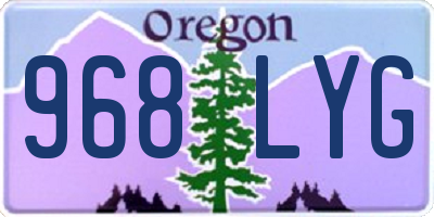 OR license plate 968LYG