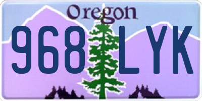 OR license plate 968LYK