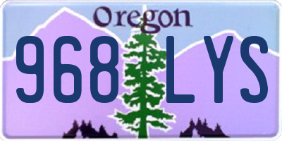 OR license plate 968LYS